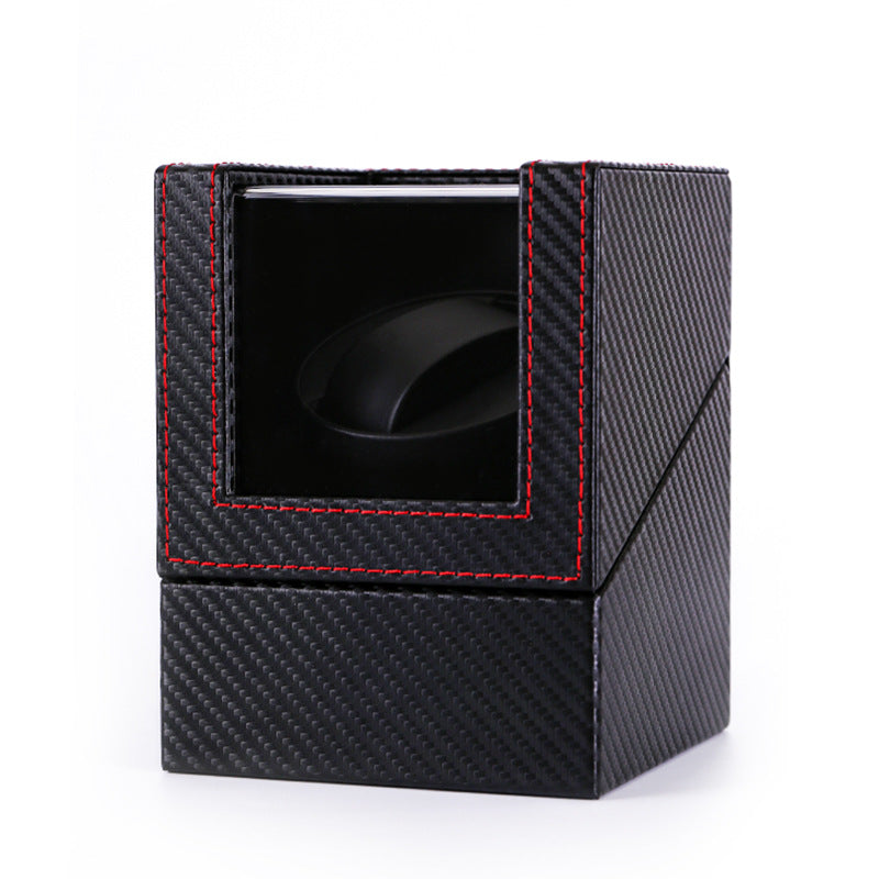 Single Watch Winder in Black Leather, Quiet Japanese Mabuchi Motor, Battery not Included Powered or AC Adapter